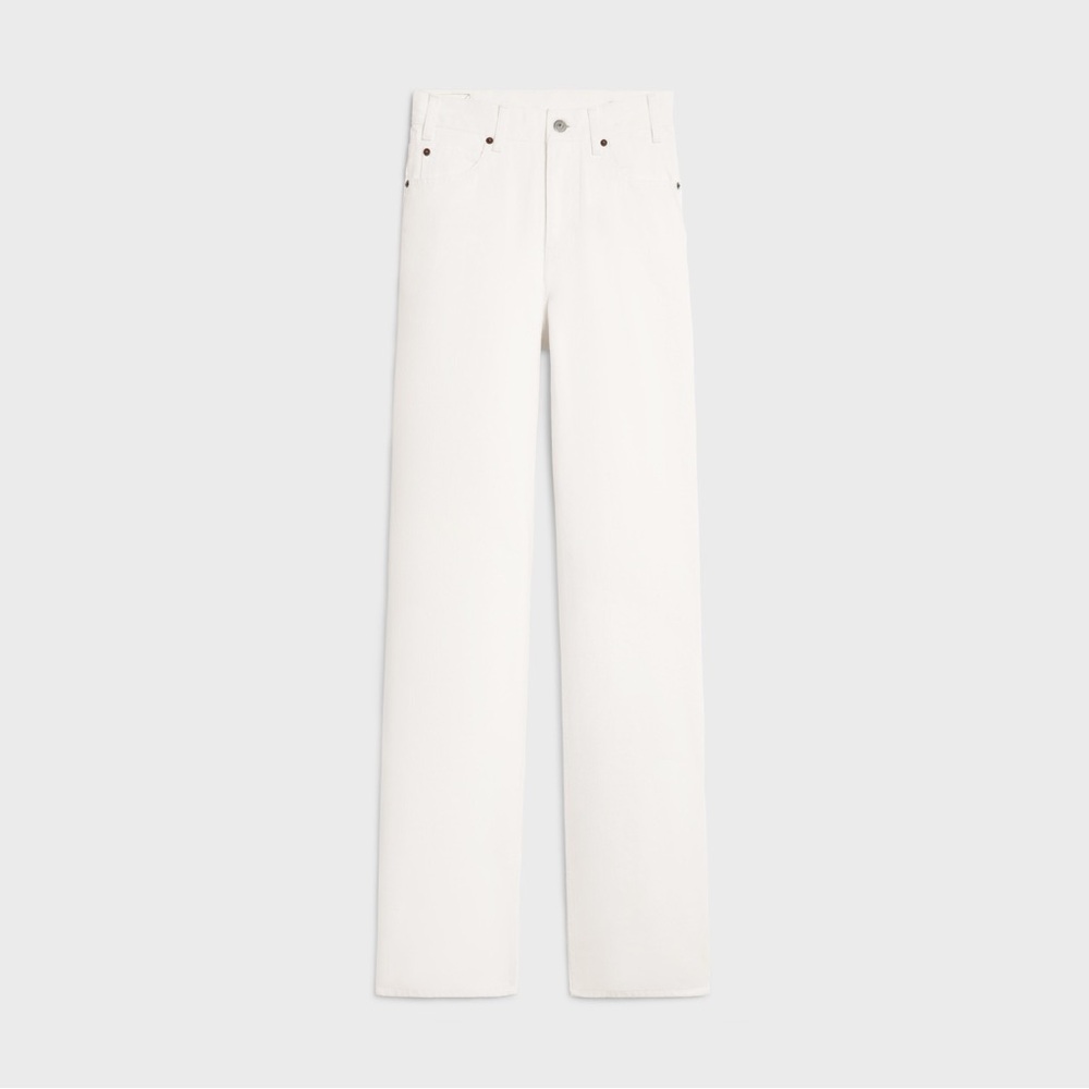 White Straight-Leg Jeans
